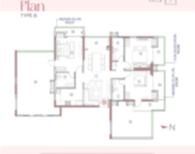 3 BHK floor plan (locked)