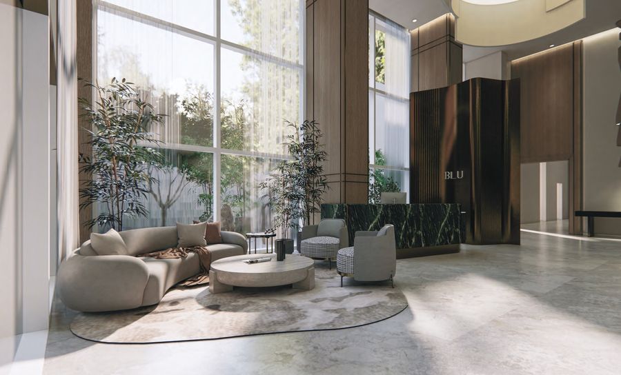 Double-height lobby