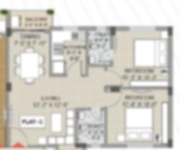 2 BHK floor plan (locked)