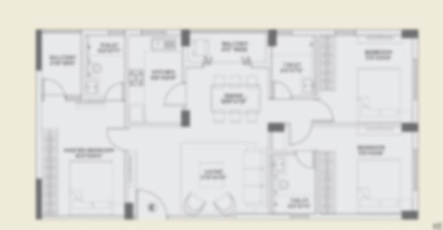 3 BHK floor plan (locked)