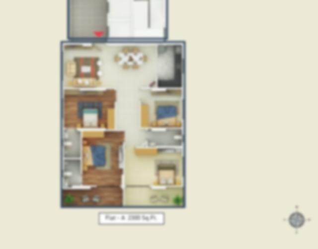 4 BHK floor plan (locked)