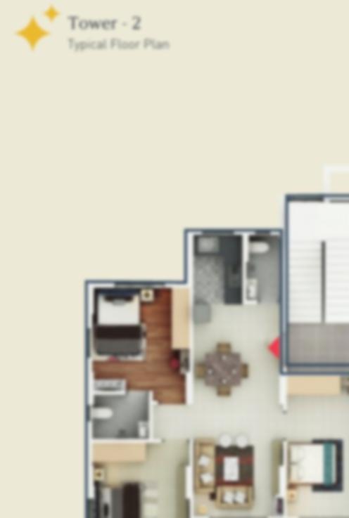 3 BHK floor plan (locked)