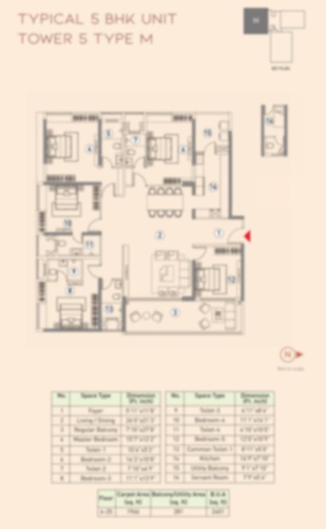 5 BHK floor plan (locked)