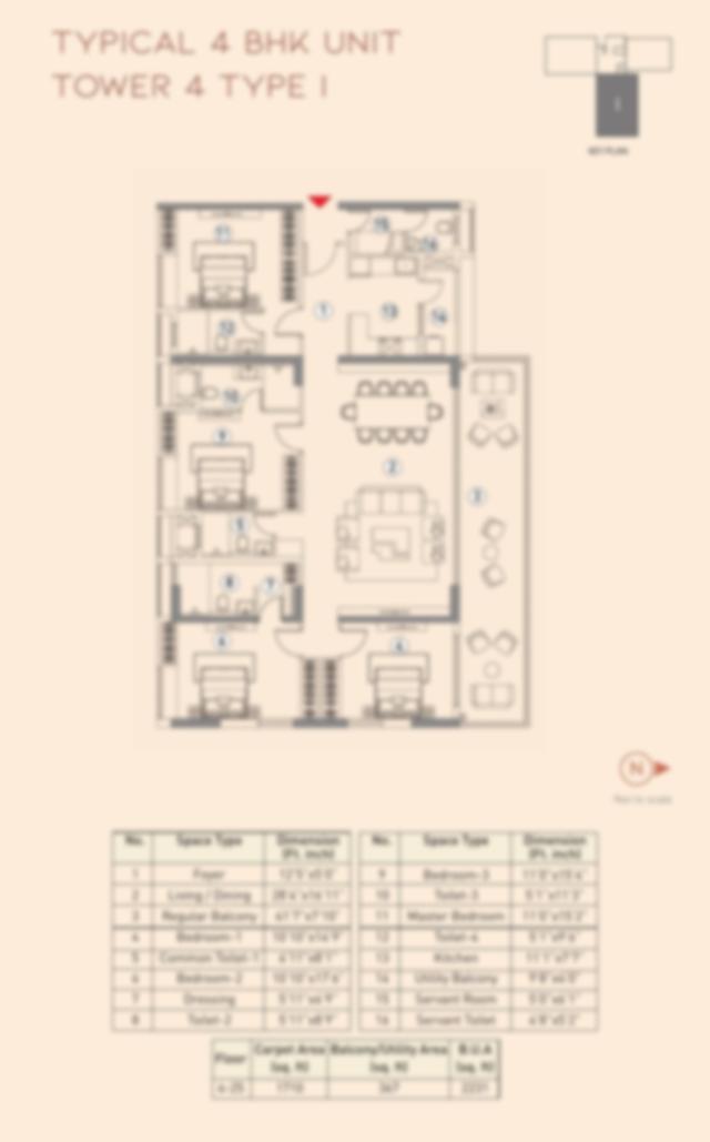 4 BHK floor plan (locked)