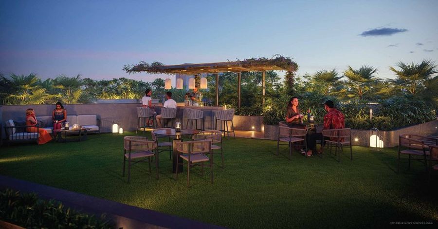 Sky lounge with lawn