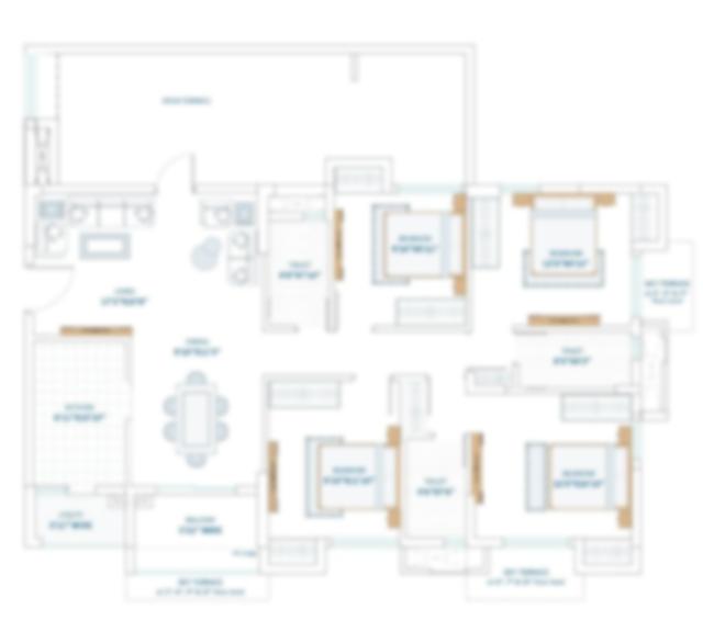 4 BHK floor plan (locked)