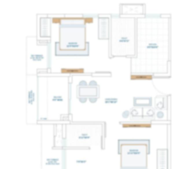 2 BHK floor plan (locked)